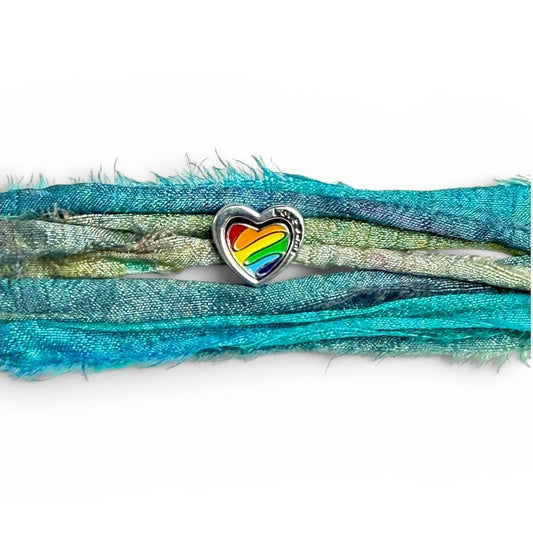 Sari Ribbon Wrap Bracelet - Love Wins in Blue