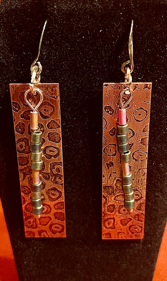 Copper Cheetah Earrings