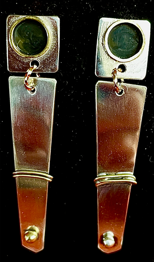 Sterling and Brass polished Earrings