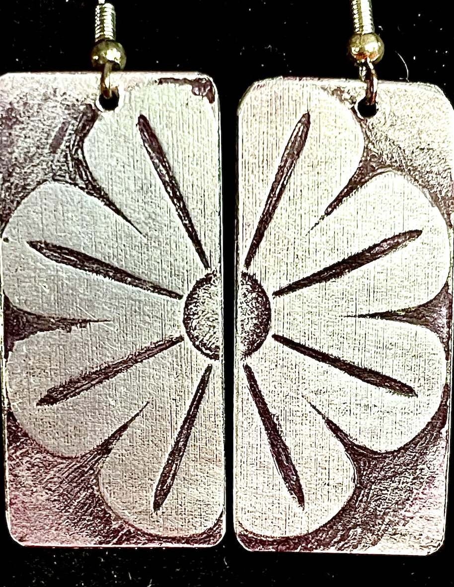 Aluminum Flower Patterned Earrings