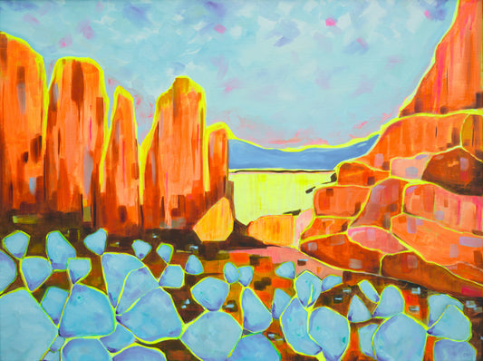 Sunset on the Rocks-Framed Giclee Print