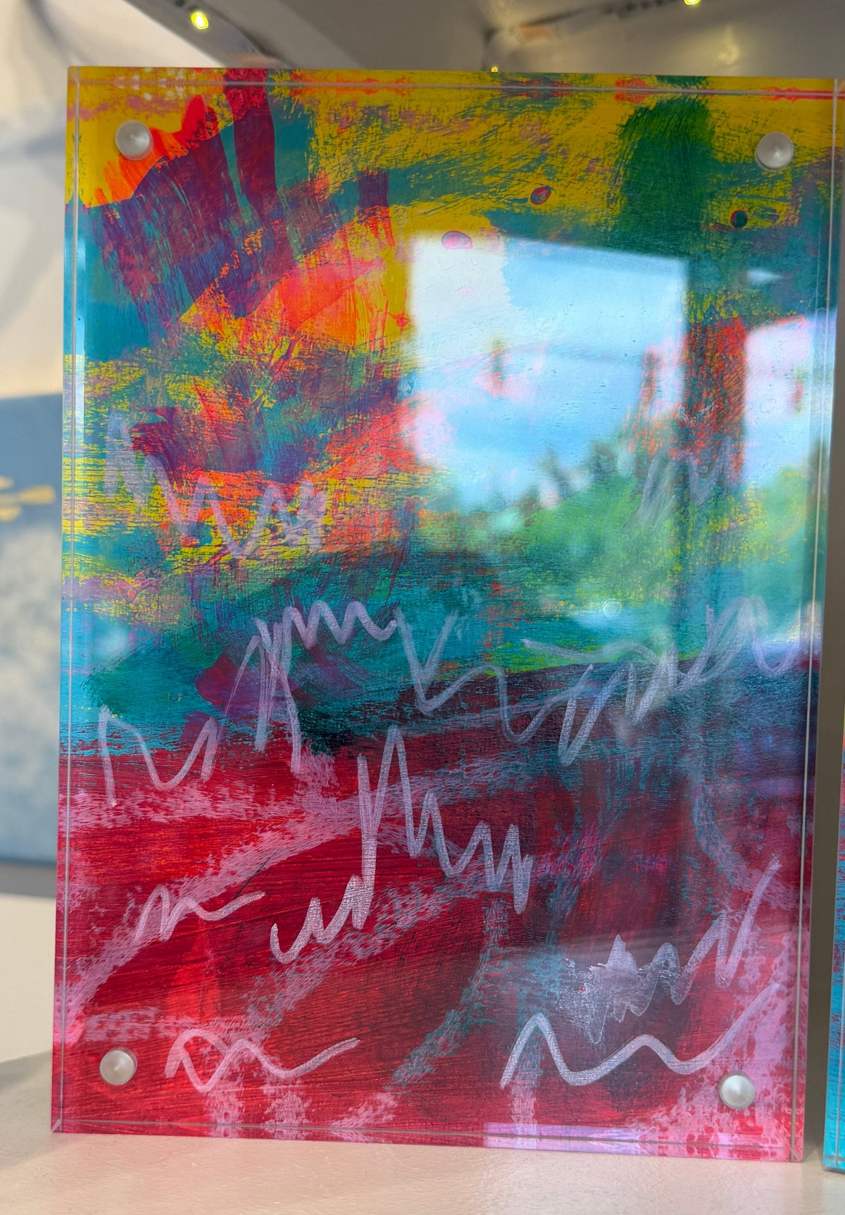 Sunset | Mixed Media Dreamscape in Acrylic Block Frame