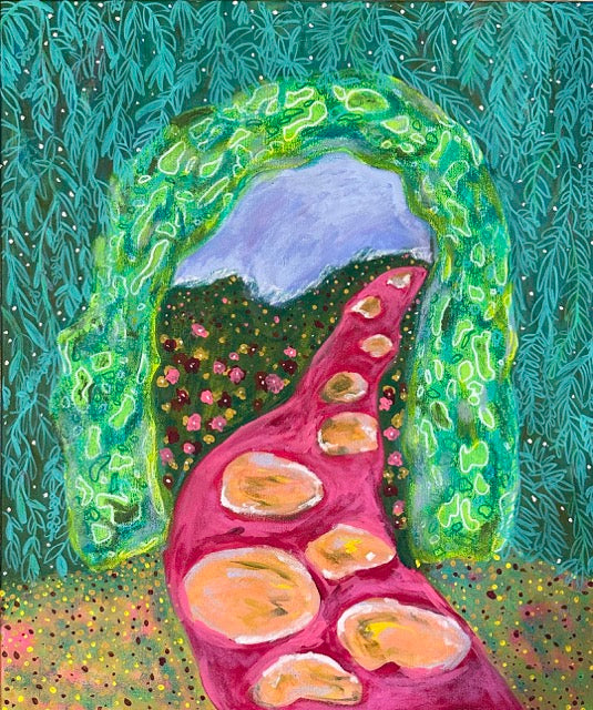 Through the Garden Wall - 8x10" Archival Print - Matted for 11x14" Frame