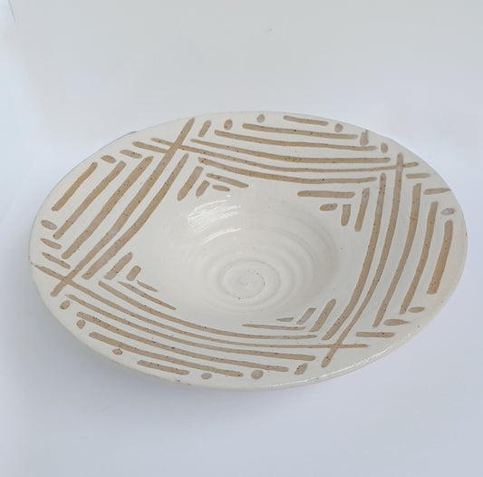 Plate with Carved Lines