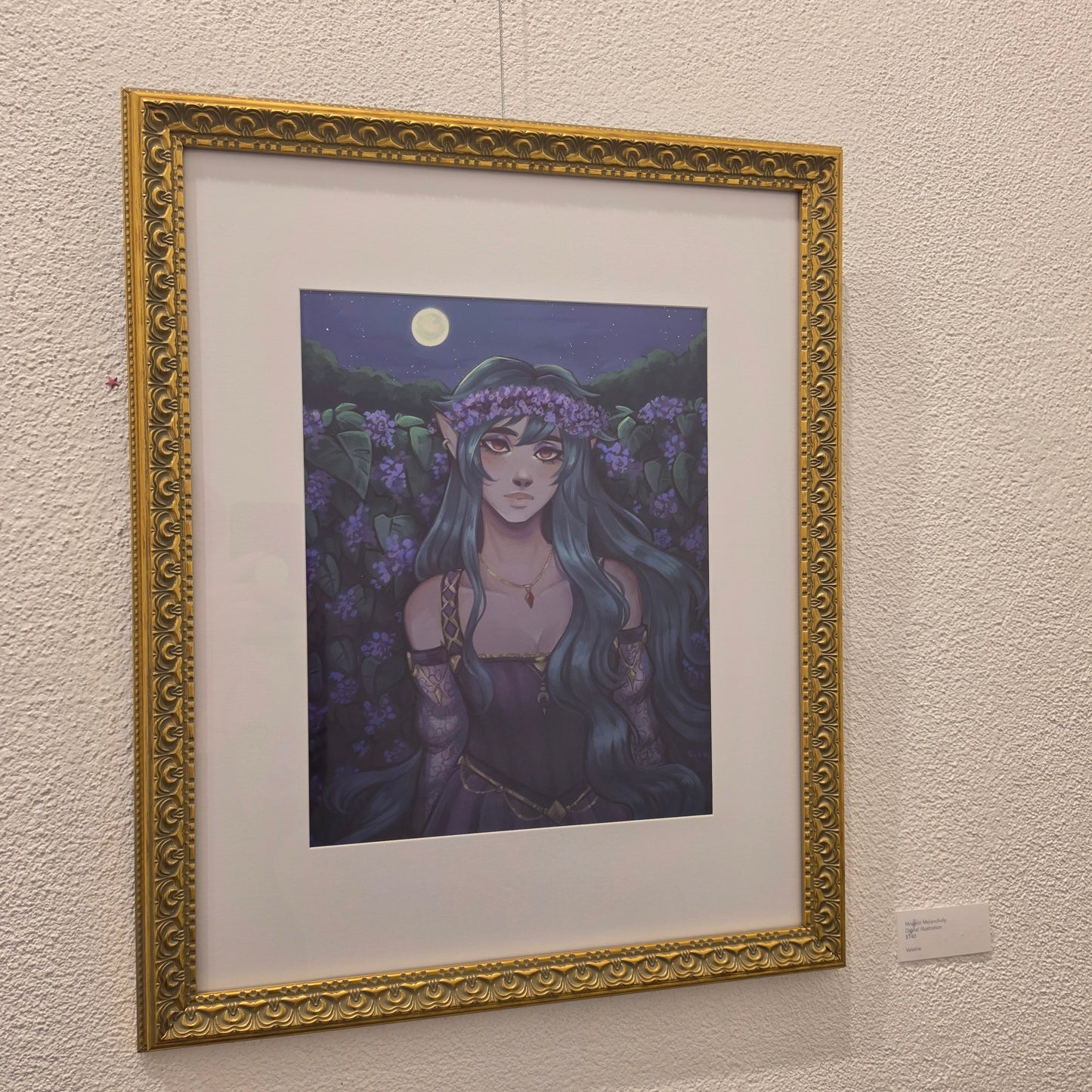 Moonlit Melancholy - Framed Digital Illustration by Valatiie