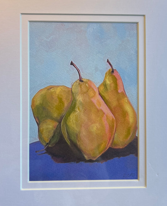 Pears print Matted in 8x10