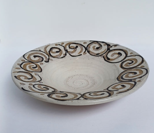 Plate with Carved Spirals